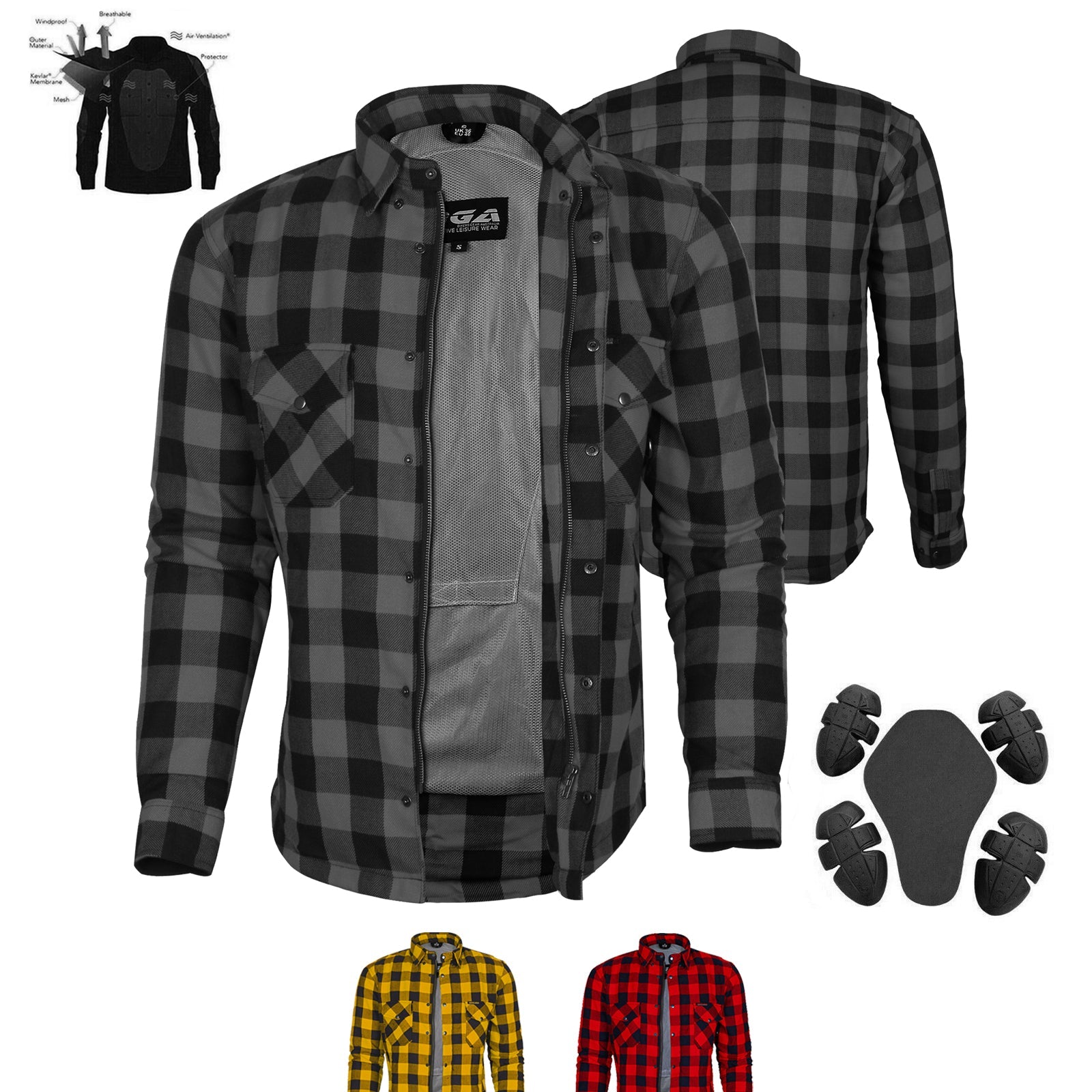 Exo Protective Lined with Kevlar Motorcycle Shirts