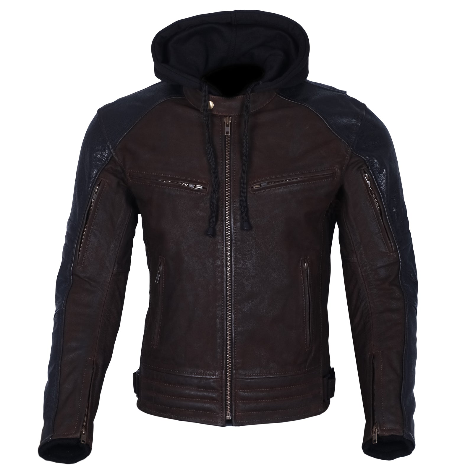 Mens Premium Nubuck Leather Jacket Sons Anarchy Brown black