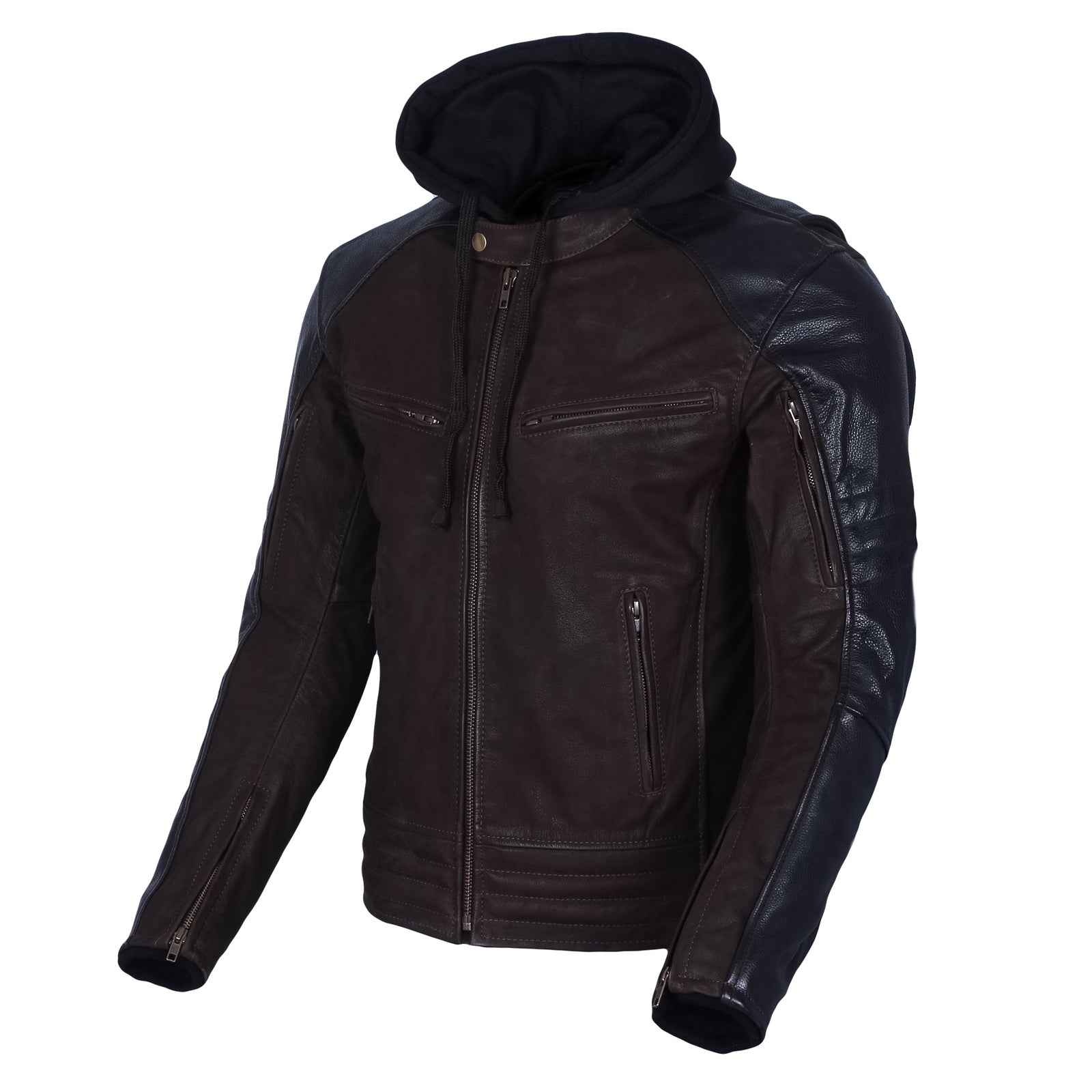 Mens Premium Nubuck Leather Jacket Sons Anarchy Brown black
