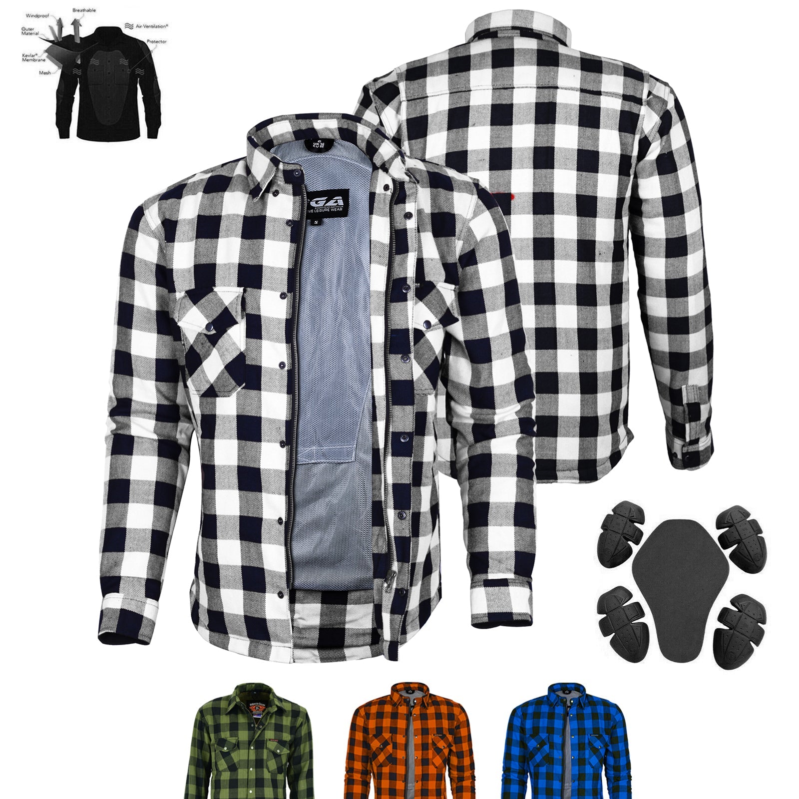 Exo Protective Lined with Kevlar Motorcycle Shirts