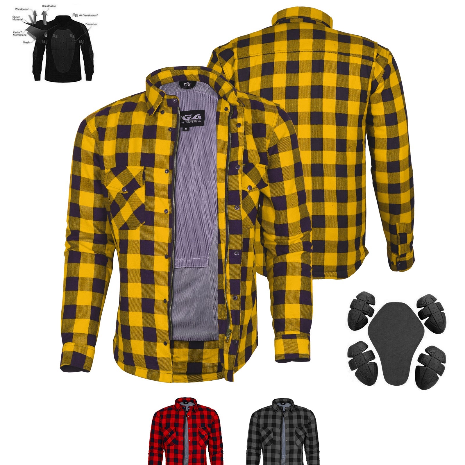 Exo Protective Lined with Kevlar Motorcycle Shirts