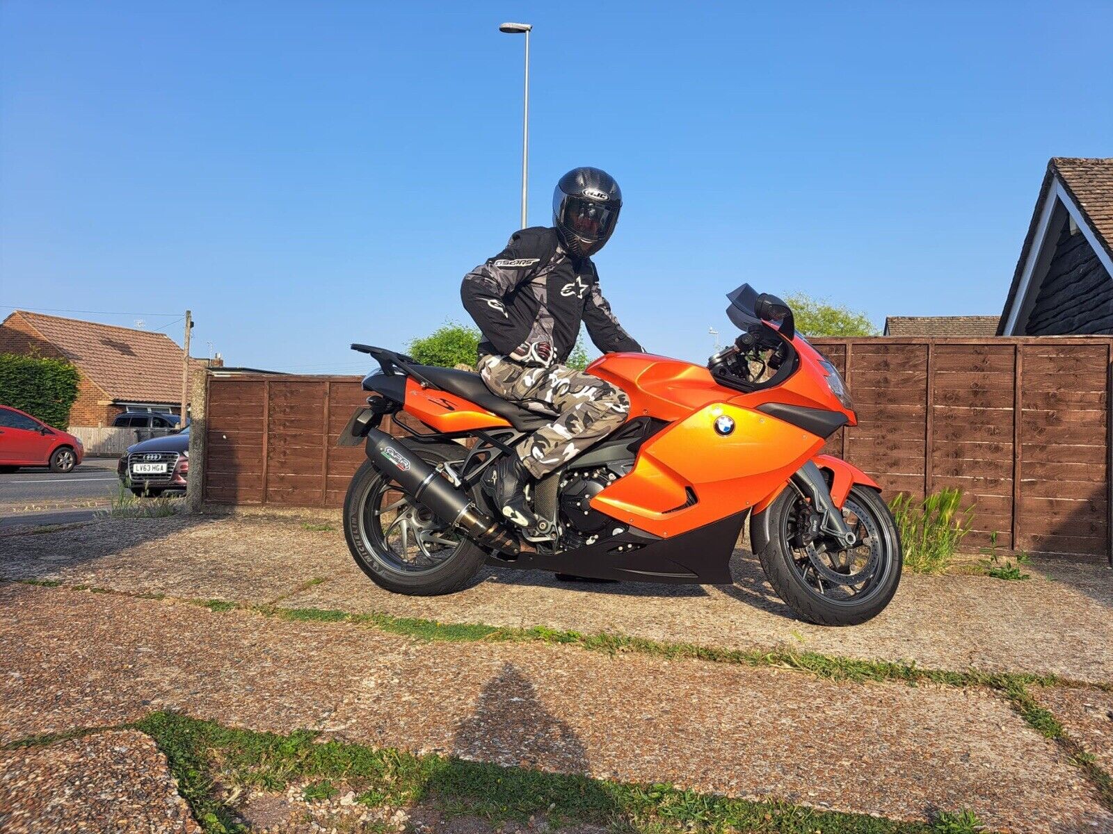 Men Motorcycle Cargo KEVLAR Pants Camo Grey/Black