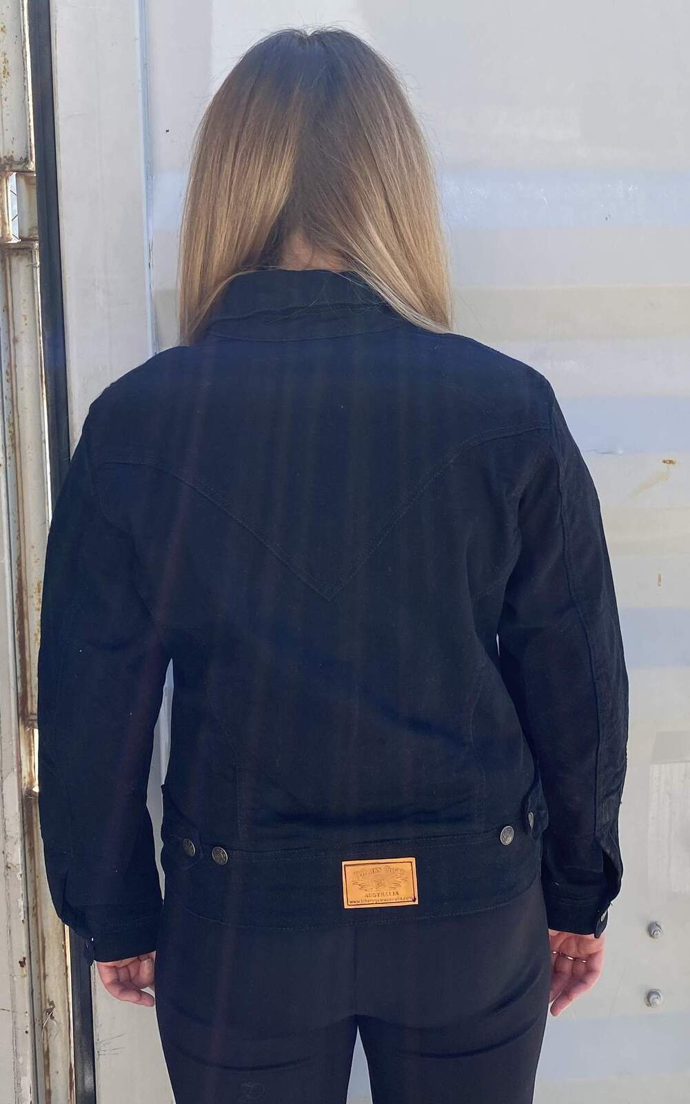 Vixen Women's Protective Denim Jacket Black Kevlar Lined Inc Armour