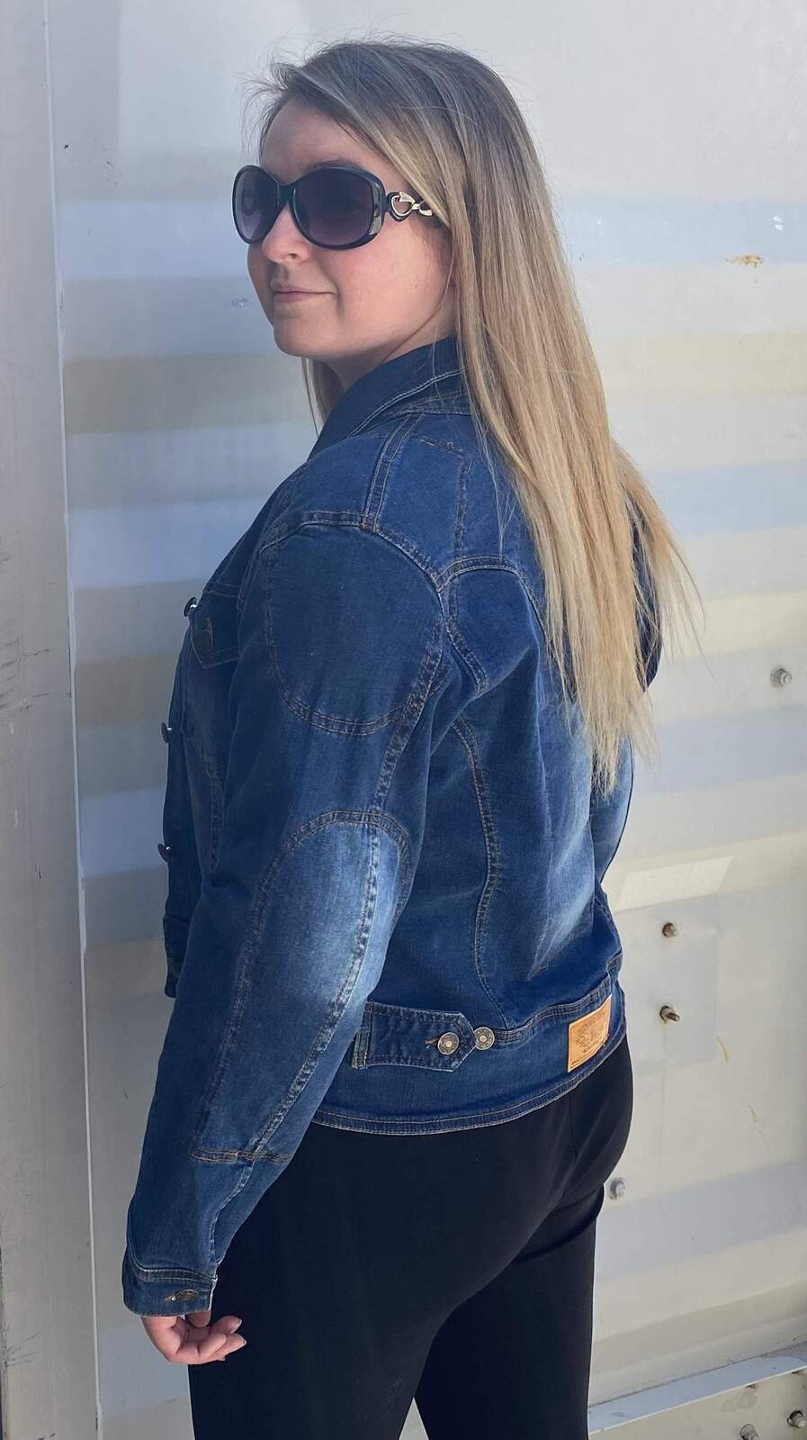 Vixen Women's Protective Denim Jacket Blue Kevlar Lined