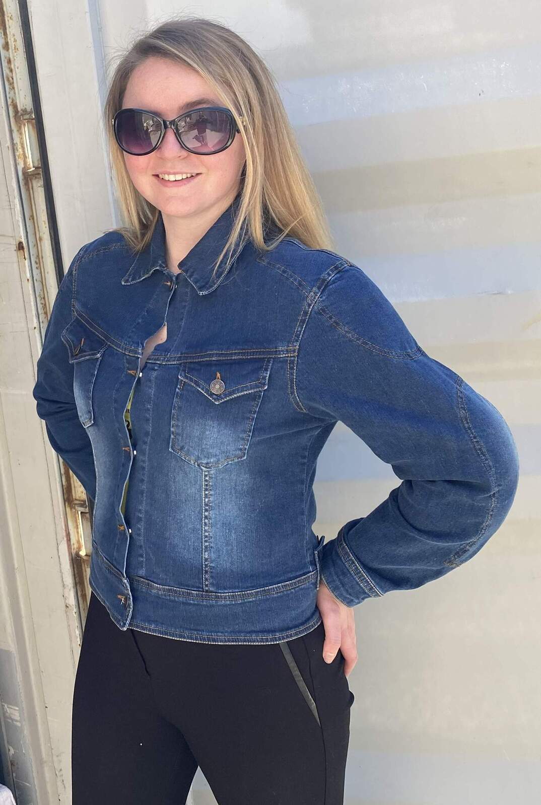 Vixen Women's Protective Denim Jacket Blue Kevlar Lined