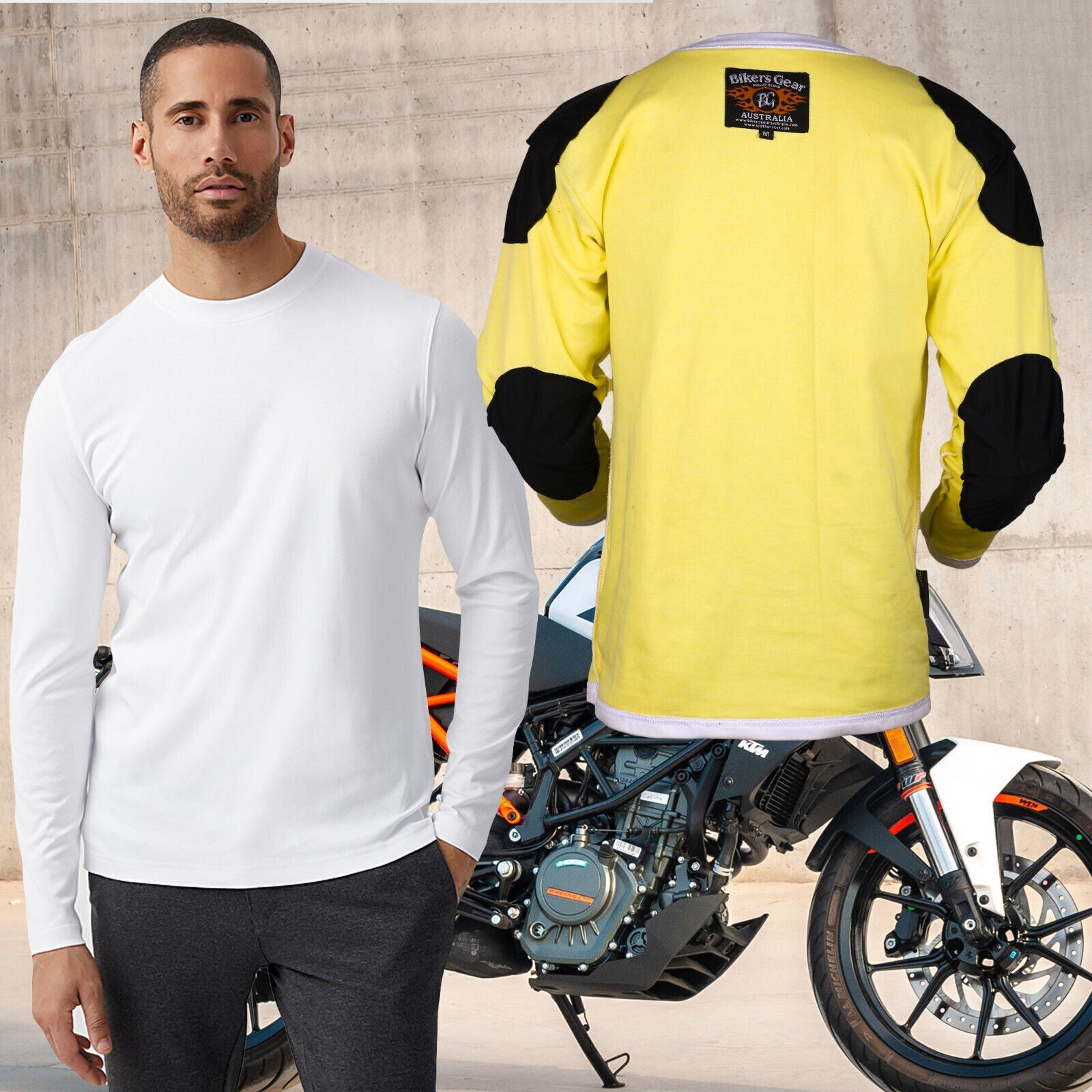 Apex Motorcycle Fully Lined With Kevlar Protective T-Shirt with CE Armour